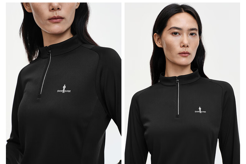 Biyinlefen Lightweight Sun Protection 2026 Spring New Women's Sports Casual Simple Stand Collar Long Sleeve T-Shirt 9