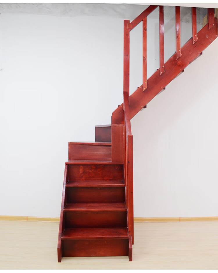 龙豫家楼梯家用阁楼复式转角实木梯子可定制l型转角梯别墅阁楼楼梯带