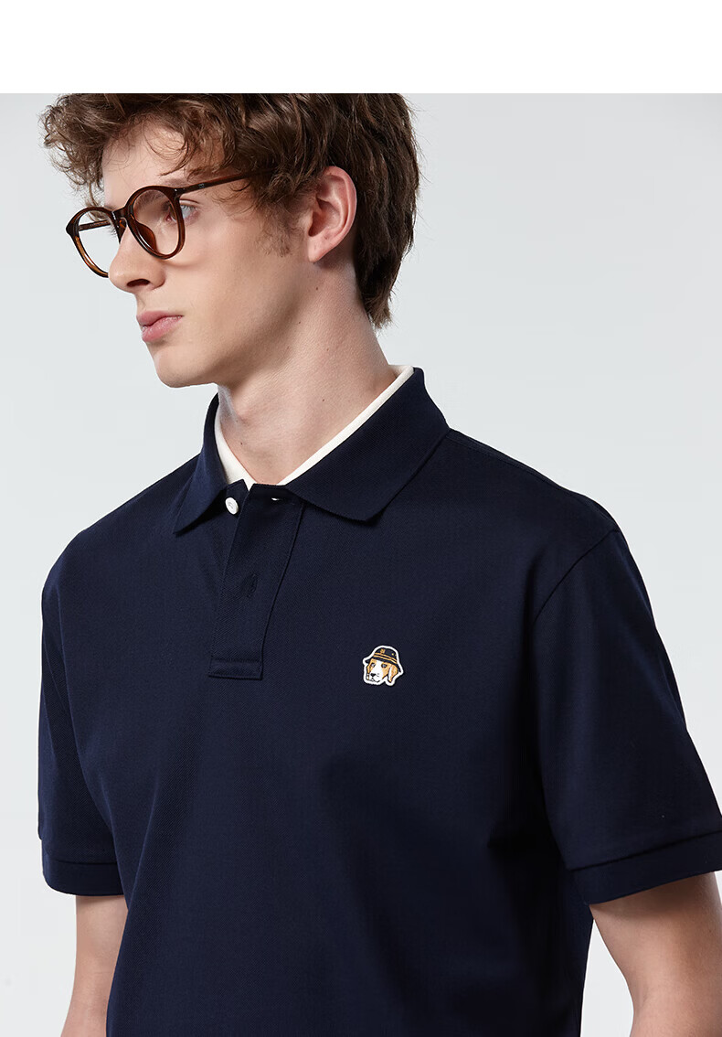 HAZZYS Men's Summer PHIZ Series Loose Classic Short Sleeve Polo Shirt ASTZE0DBI22 17