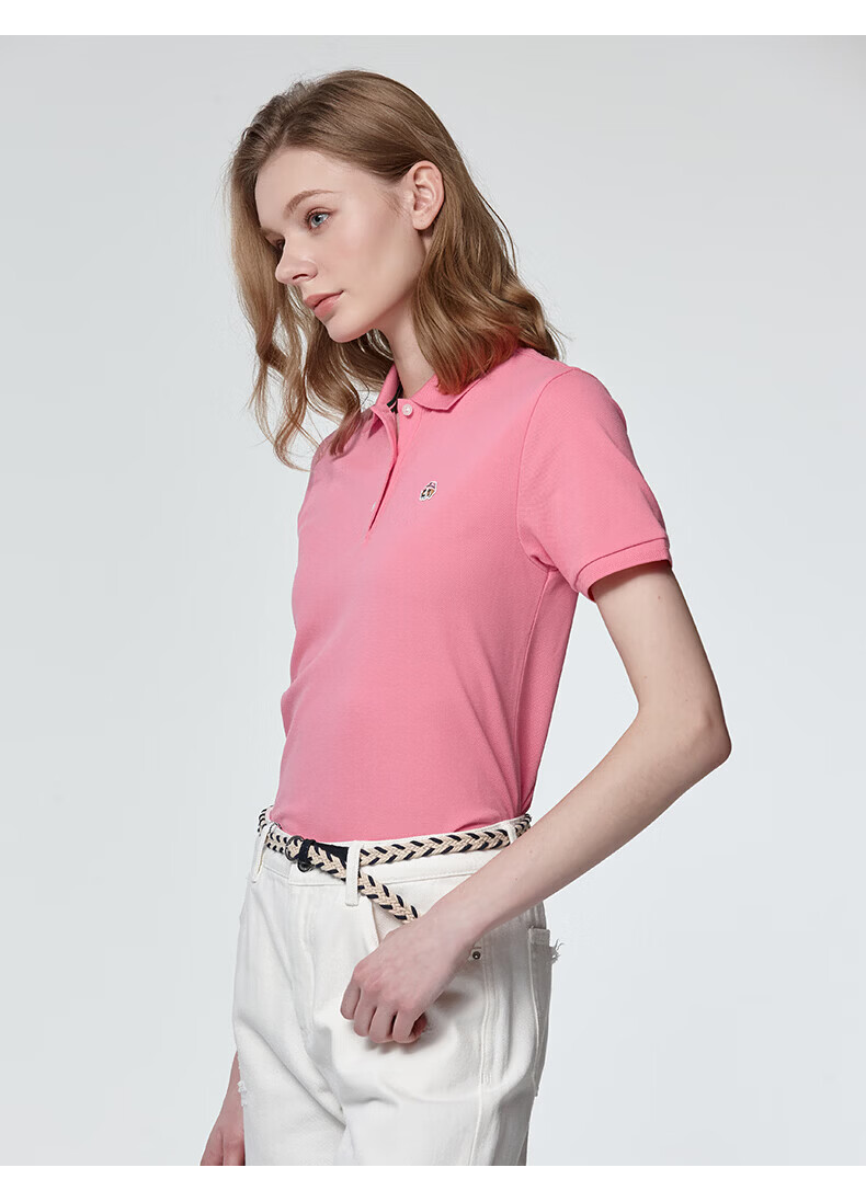 HAZZYS Women's Summer PHIZ Series Three-Button Casual Short Sleeve Polo Shirt ASTSE0DBX01 18