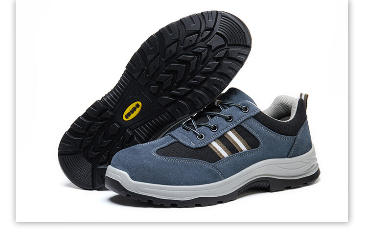 Dinggu Men's Safety Shoes Steel Toe Anti-Smash Anti-Puncture Lightweight Breathable Fashion JD1805 Blue Size 42 15