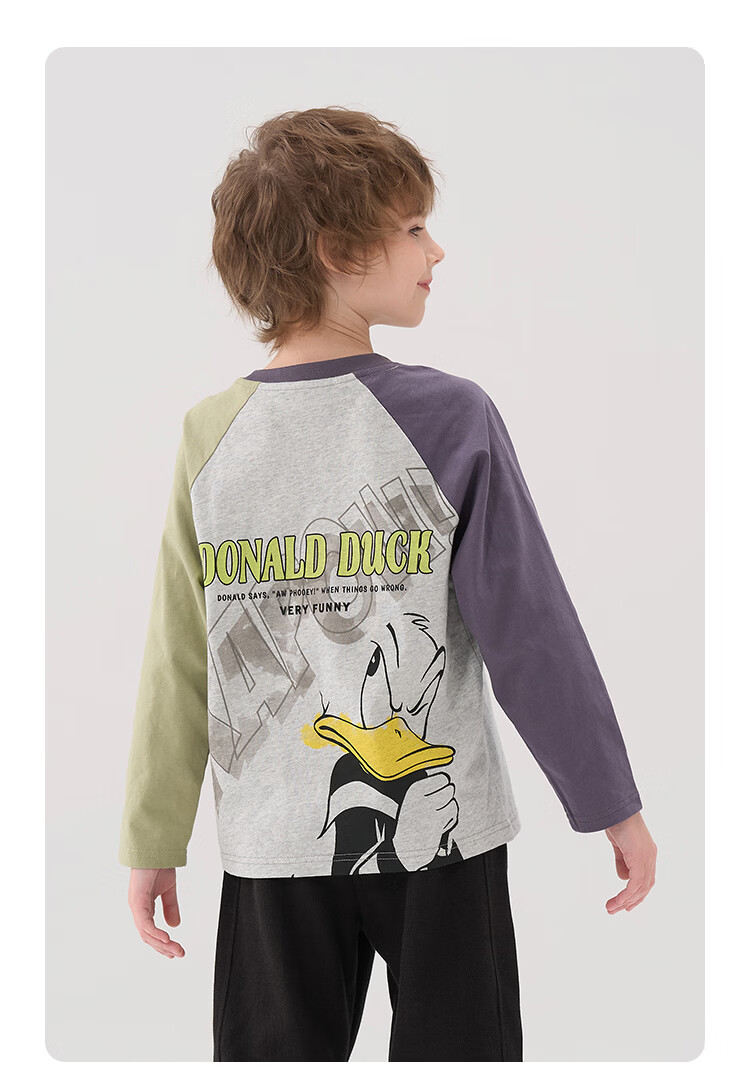 Disney Boys' Long Sleeve T-Shirt Children's Cotton Spring 2026 New Autumn Cartoon Fashion Top 9