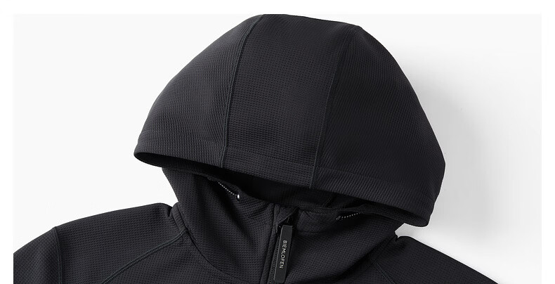 Biyinlefen Waffle Jacket Spring Autumn Men's Textured Casual Outdoor Sun Protection Soft Hooded Knit Coat Versatile 15