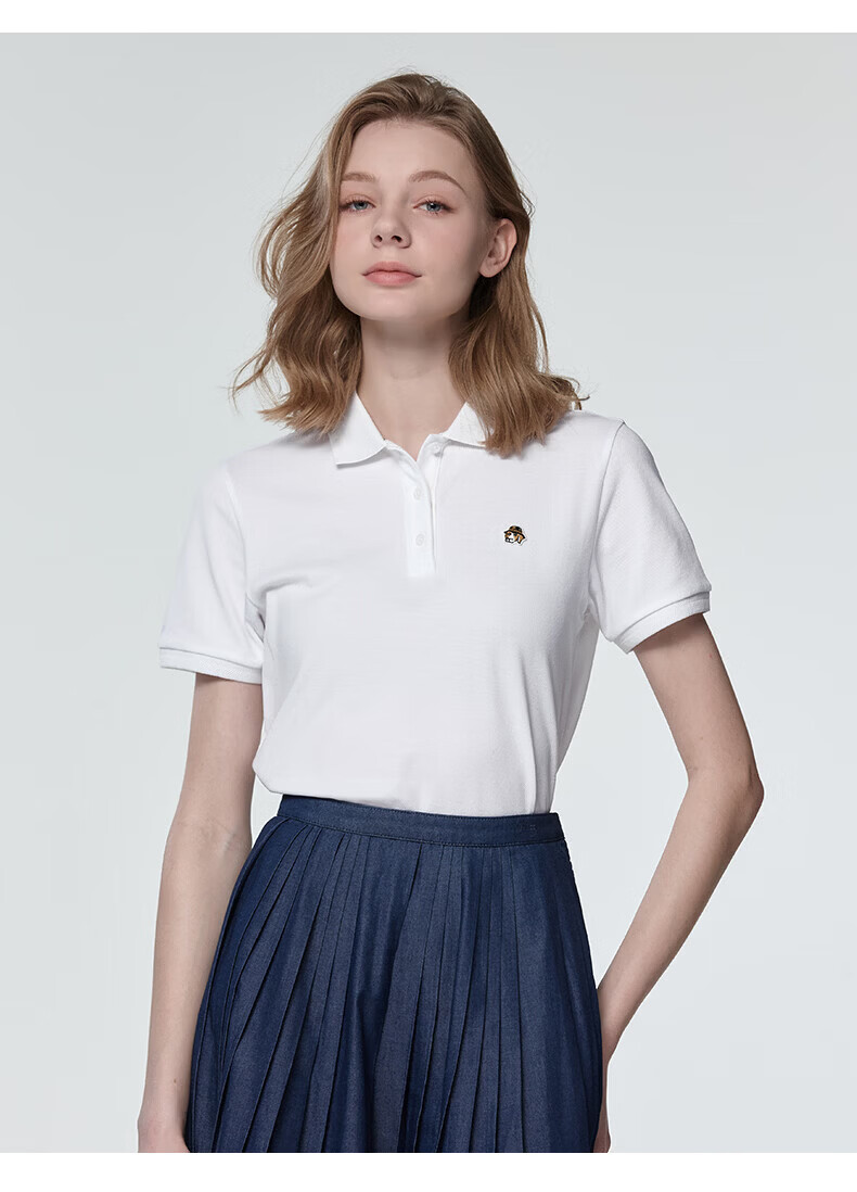 HAZZYS Women's Summer PHIZ Series Three-Button Casual Short Sleeve Polo Shirt ASTSE0DBX01 21
