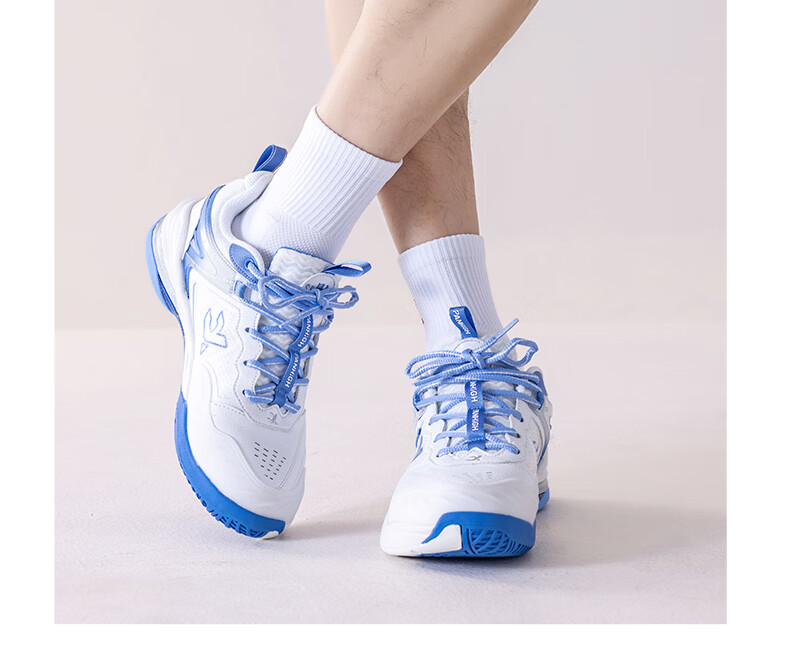 Crab Feather Phantom Badminton Shoes Shock Absorption Non-Slip Tennis Shoes Unisex Competition Training Silver White Size 42 (270mm) 19