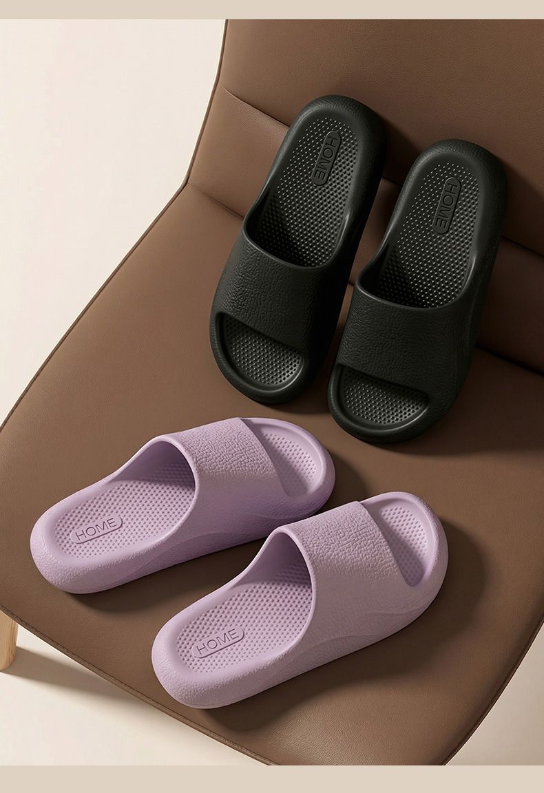 ABFE Men's Cushioned Slippers Non-Slip Odor-Resistant Thick-Soled Home Bathroom Sandals Black Size 44-45 for Couples 11