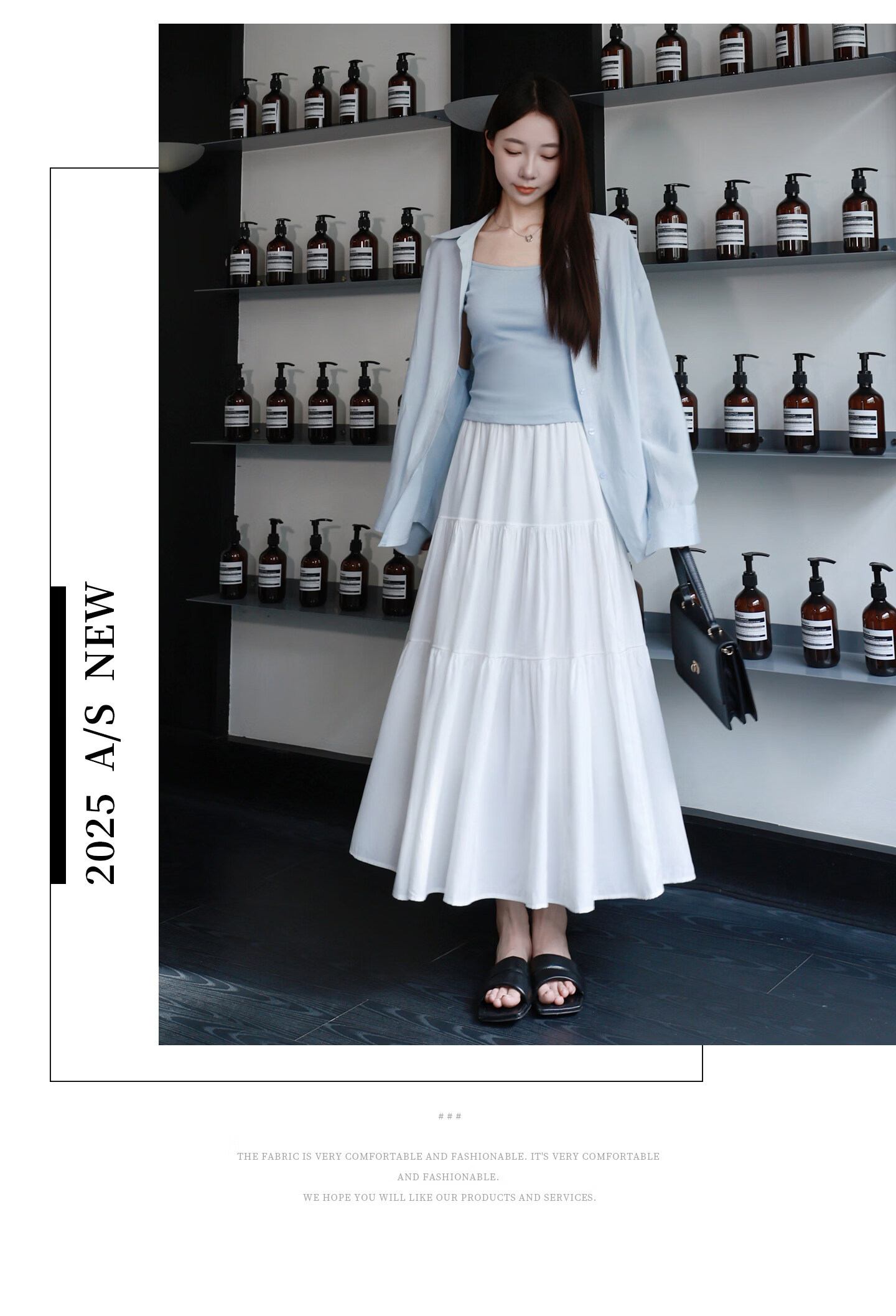 Yishang White High-Waist Slimming A-Line Midi Skirt Women Spring Summer 2026 New French Style Petite Cake Skirt 22