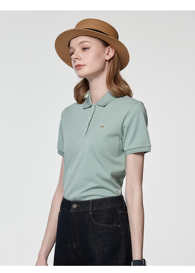 HAZZYS Women's Summer PHIZ Series Three-Button Casual Short Sleeve Polo Shirt ASTSE0DBX01 14