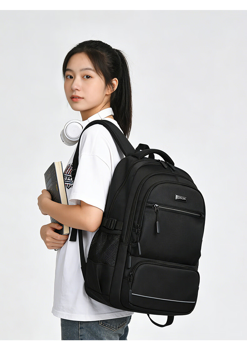 Edison Large Capacity Men's Backpack Laptop Bag for High School Students M9-2G 13