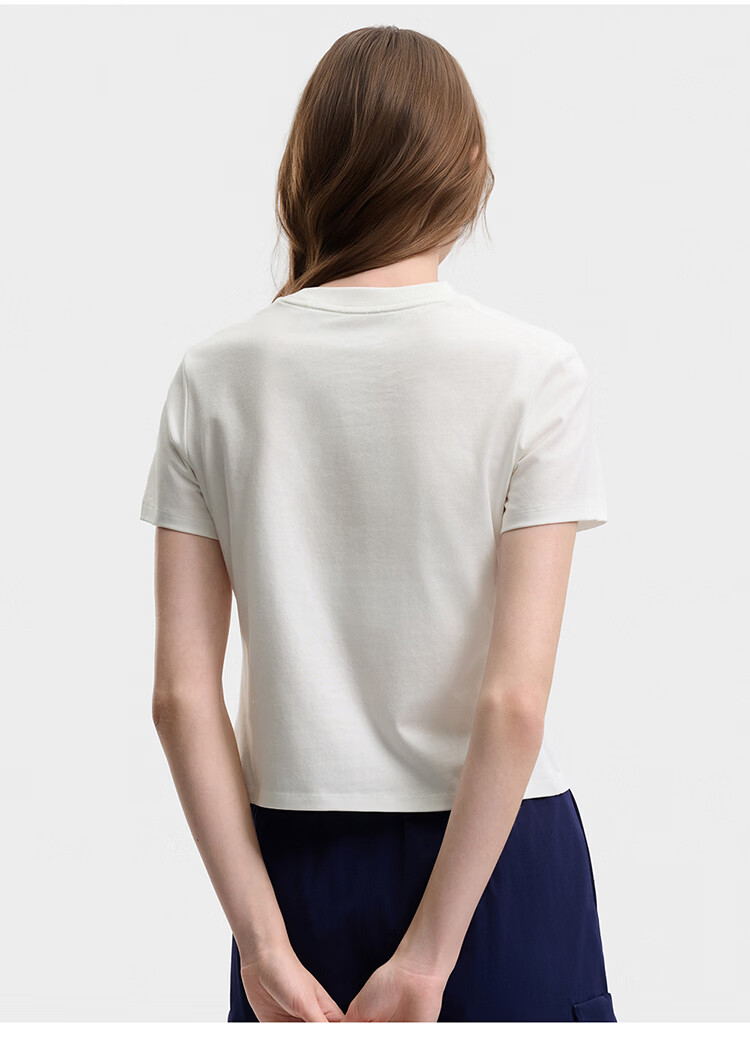 FILA Official Women's Knitted Short Sleeve Shirt 2026 Summer Casual Slim Fit Cool Cotton Cropped T-Shirt 64