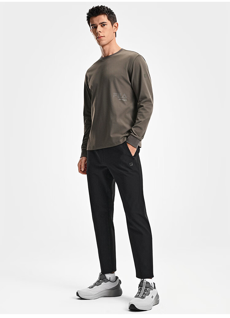 FILA Official Agile Men's Knit Pants 2026 Spring Running Fitness Basic Straight-Leg Trousers 8