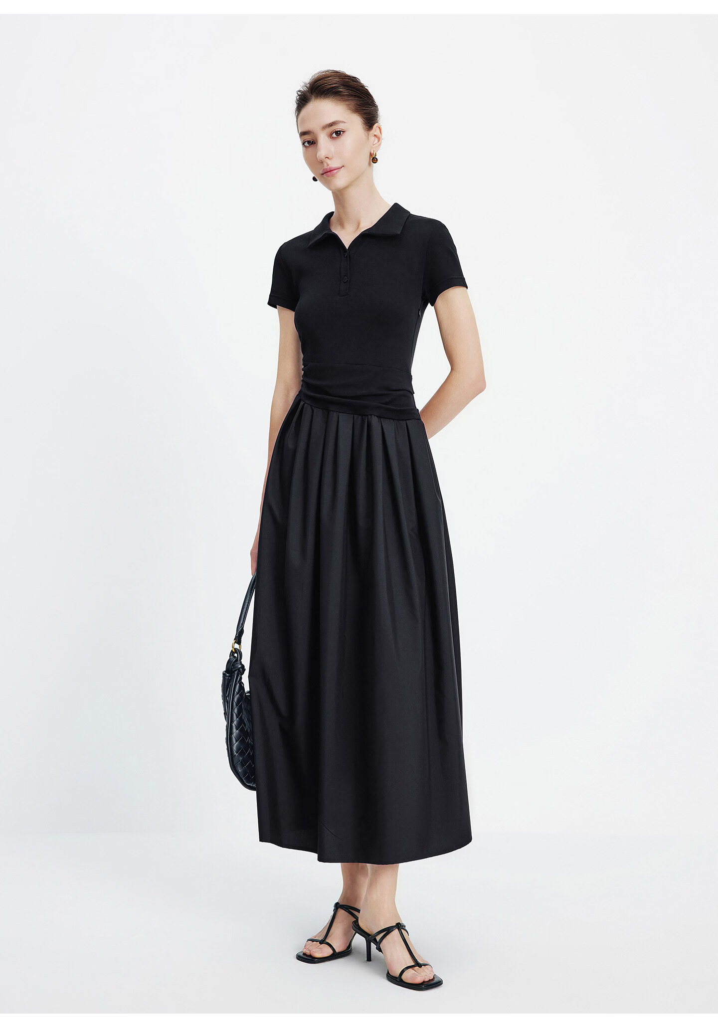 Navigare Italian Small Sailboat Short Sleeve Polo Collar Dress 2026 New Waist Pleated Flared Long Dress 2322876508 4