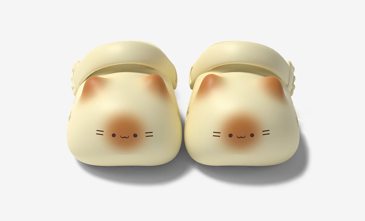 Chikoku Cute Cat Paw Clog Shoes for Women New Thick Sole Birkenstock Style Slip-On Anti-Slip EVA Sandals 40