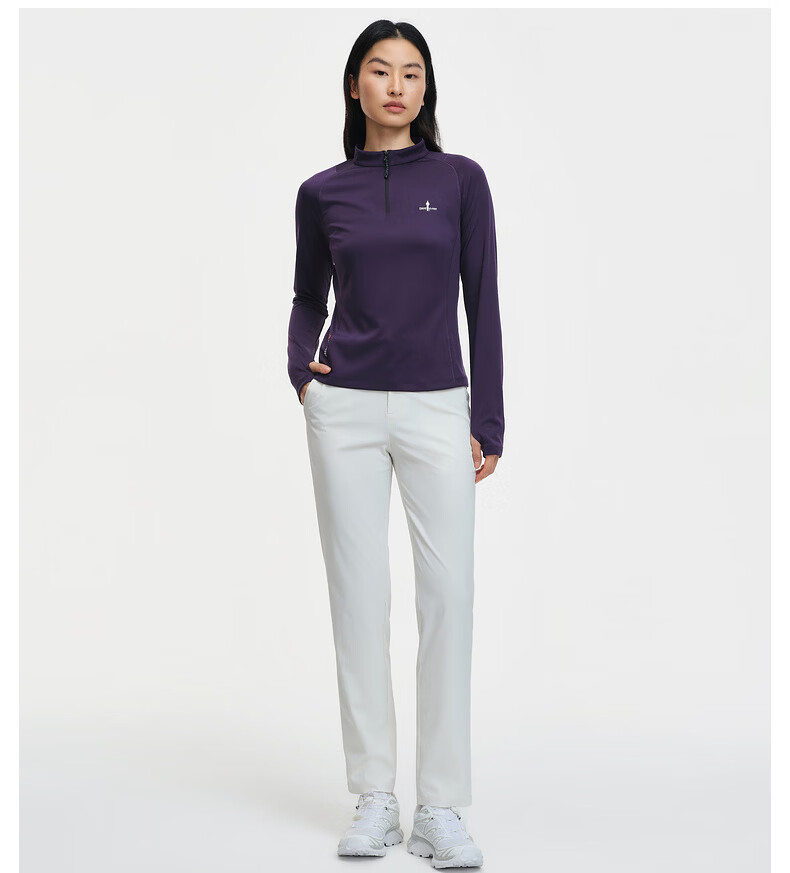 Biyinlefen Lightweight Sun Protection 2026 Spring New Women's Sports Casual Simple Stand Collar Long Sleeve T-Shirt 16