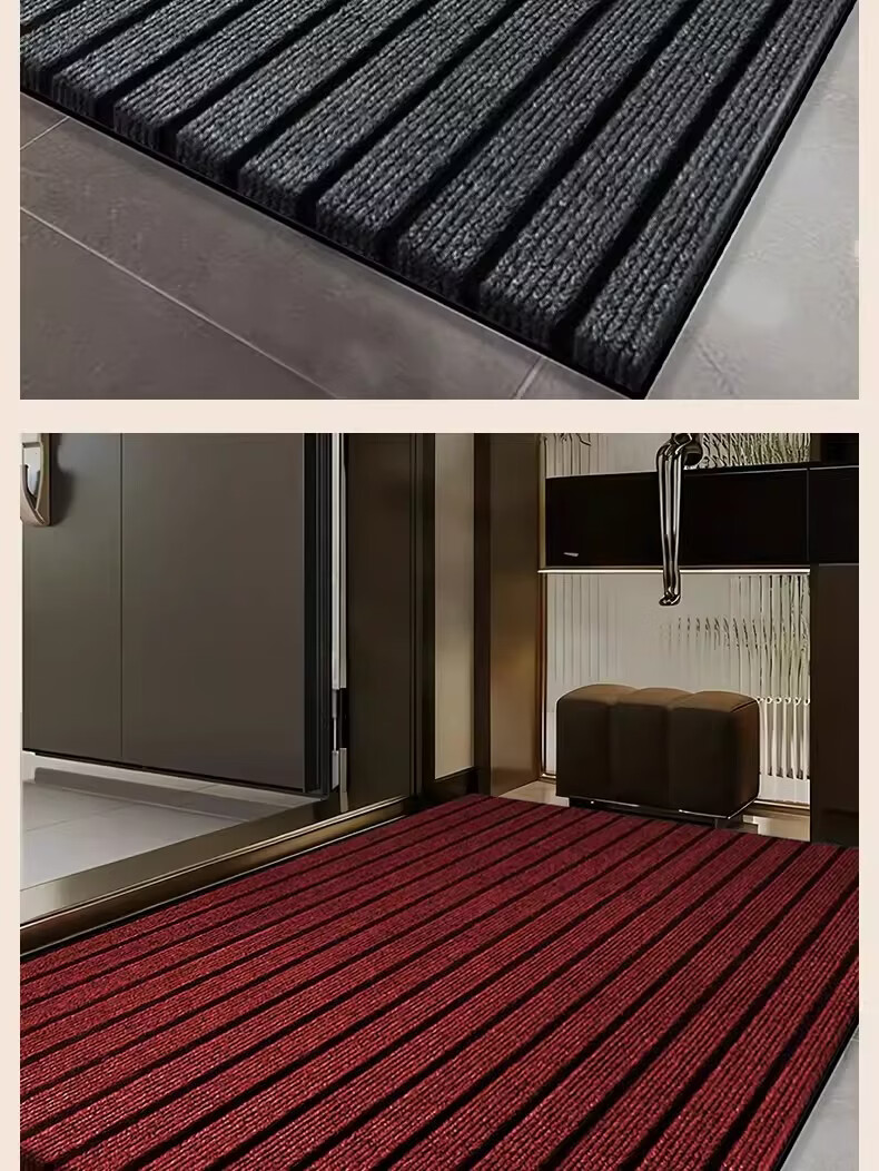 Luoyoute Entrance Floor Mat Water Absorbent Non-Slip Doorway Striped Doormat Home Cuttable Kitchen Stairway Hallway Rug 15