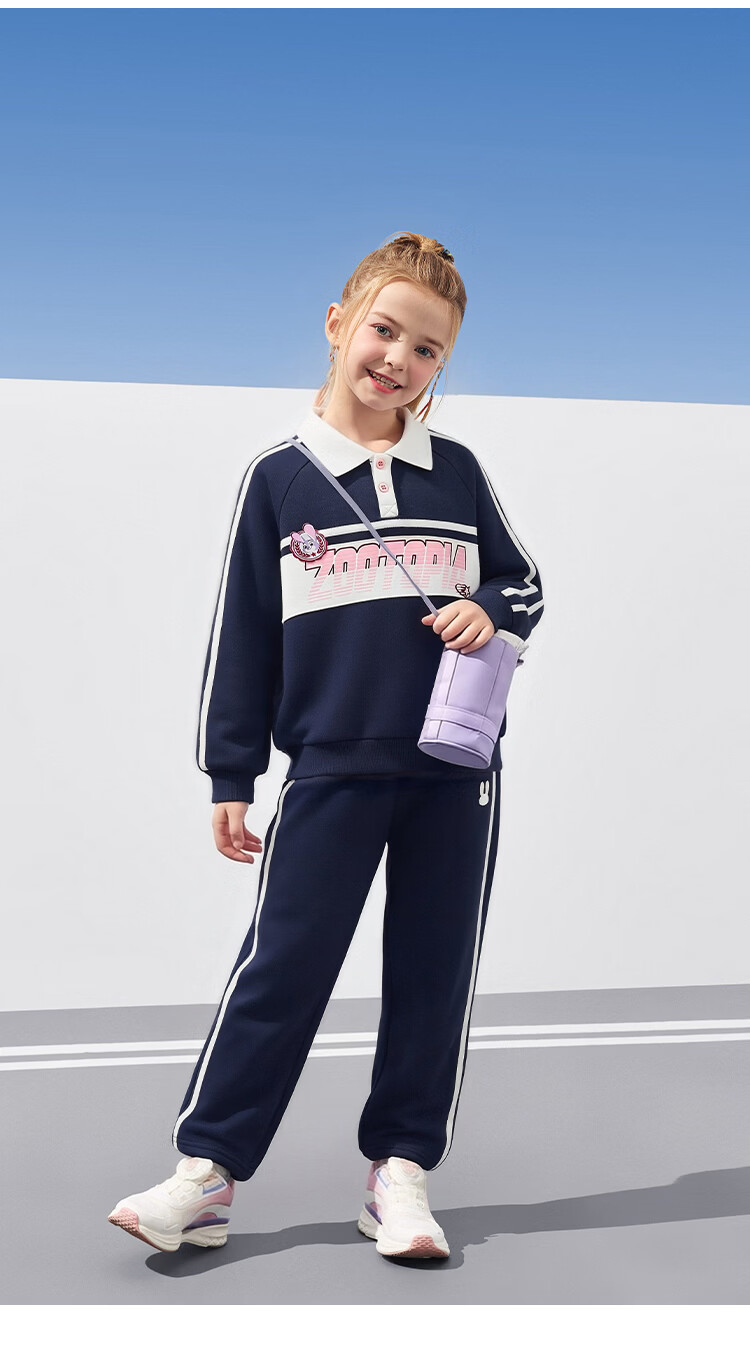 Disney Girls' Fashion Set 2026 Spring New Children's Jacket Sweatshirt Sweatpants Sports Two-Piece School Style 2
