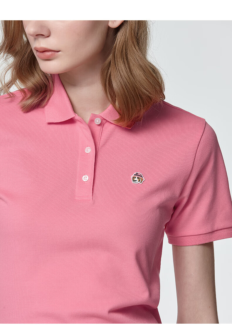HAZZYS Women's Summer PHIZ Series Three-Button Casual Short Sleeve Polo Shirt ASTSE0DBX01 19