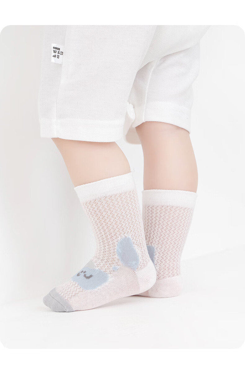 Baby Growth Summer Thin Cotton Socks Seamless Boys A-Class Antibacterial Breathable Mesh Socks 19