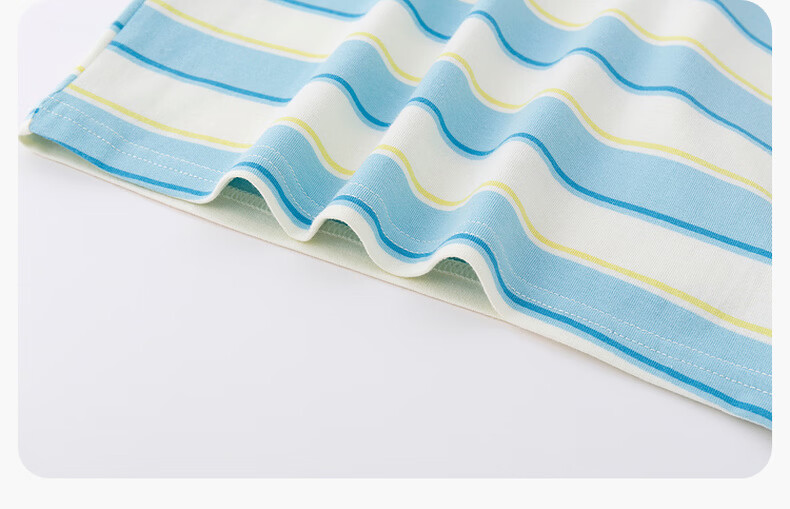 Dudu Kids Boys T-Shirt Summer Girls Short Sleeve Fashion Children's Striped Top Baby Kids Clothing Blue Striped 110 24