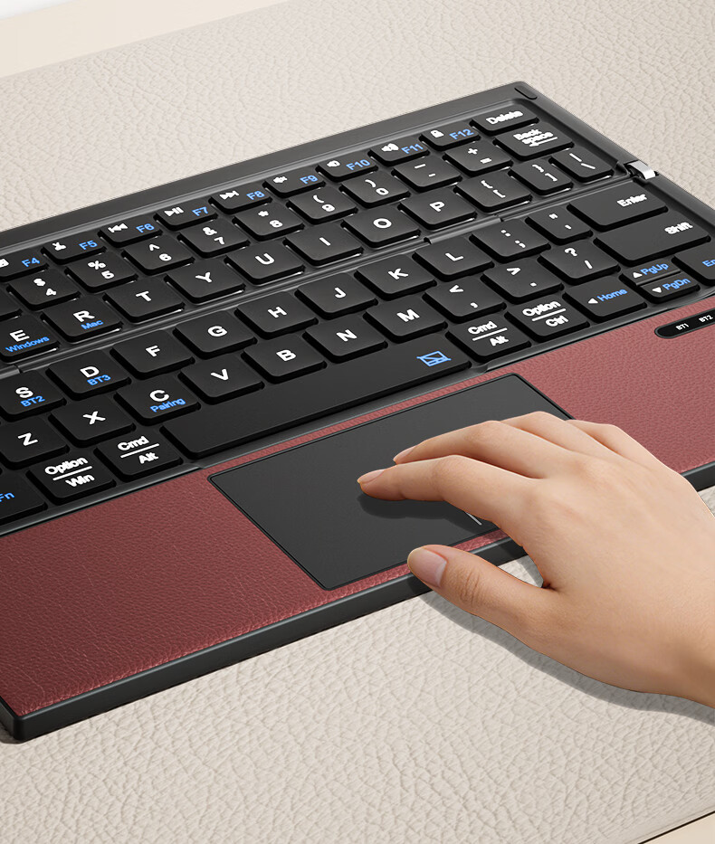 Kustar Tri-Fold Bluetooth Keyboard Wireless Mini Portable Pocket Compatible with Huawei Lenovo Honor OPPO Apple iPad Xiaomi Vivo Samsung Phones Tablets Red 9