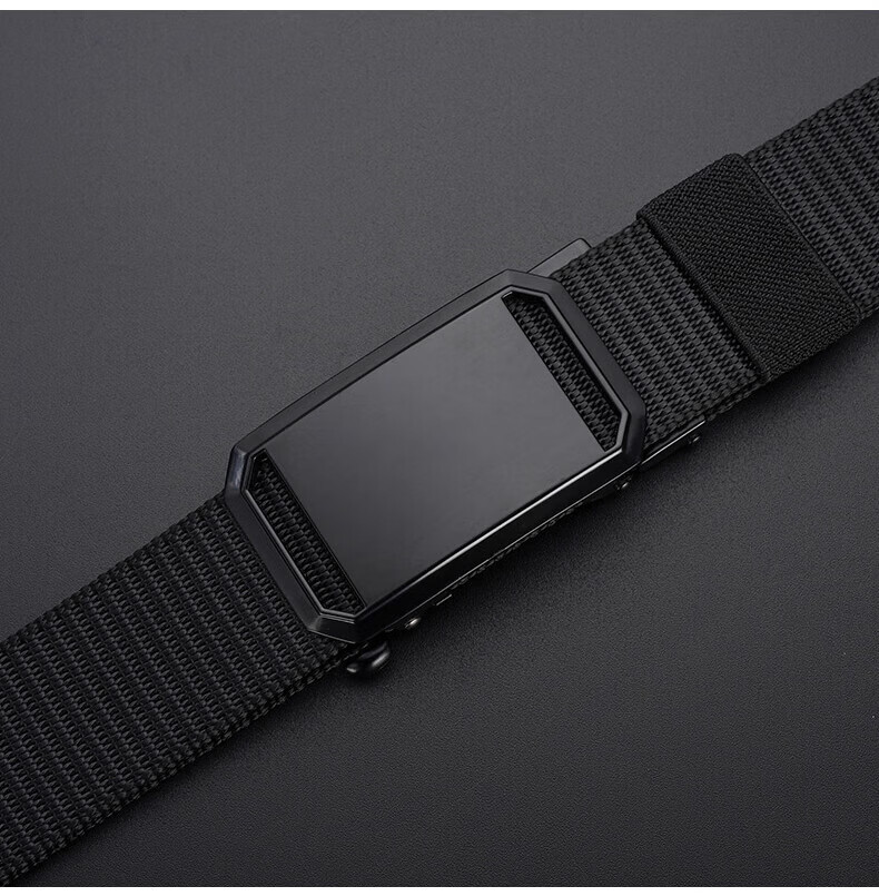 HOCR Men's Canvas Woven Casual Belt Automatic Buckle Student Military Training Nylon Jeans Belt 13