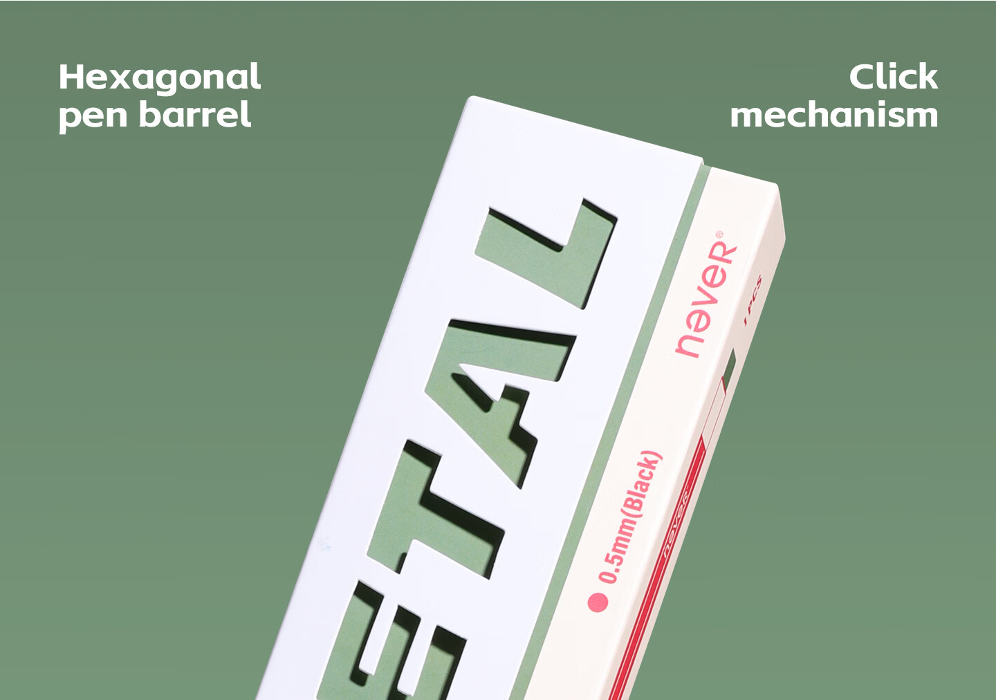 Never Hexagonal Metal Pen Magnetic Gift Box Premium Business Signature Pen Industrial Style Quick-Dry Gel Pen Spring Fruit [Metal Pen*1 + Refill*1] 12