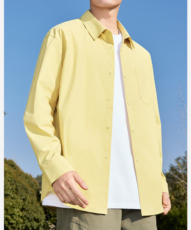 MINISO Ice Silk Long Sleeve Shirt Men Summer Original Yarn Sun Protection Cool Thin Shirt Jacket Men's Z Gray 2XL 25