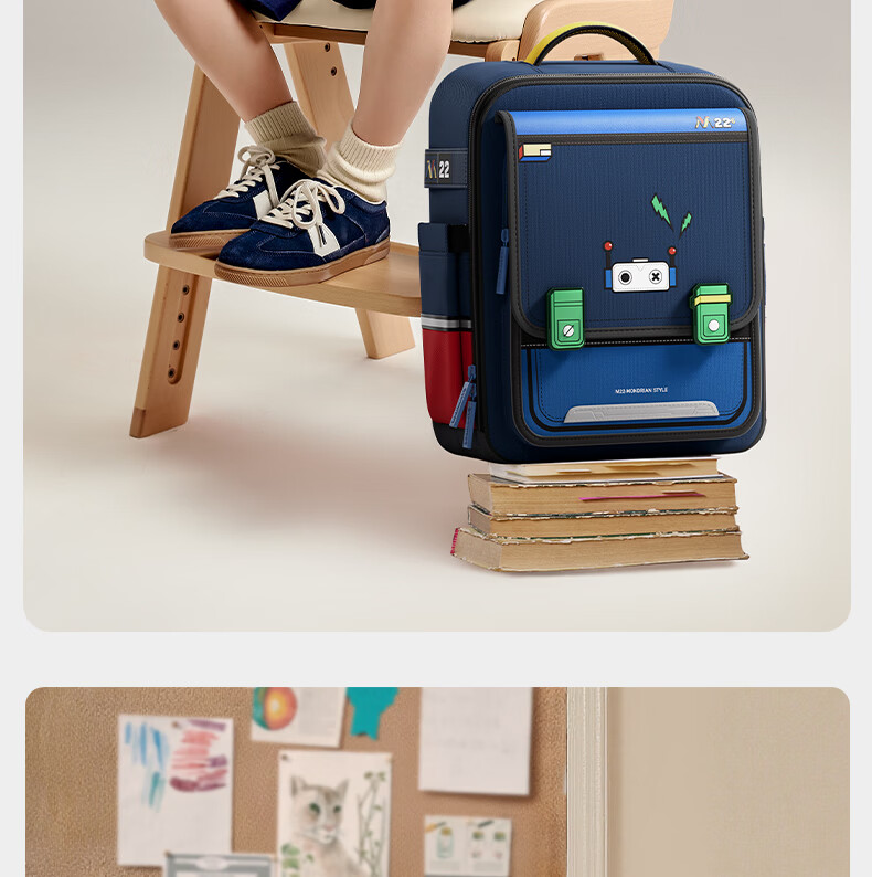 Cambridge Tree School Backpack for Primary Students Grades 1-3, Child Lightweight Ergonomic Large Capacity Anti-Drop Bag, Mangxing Rabbit Small Size 21