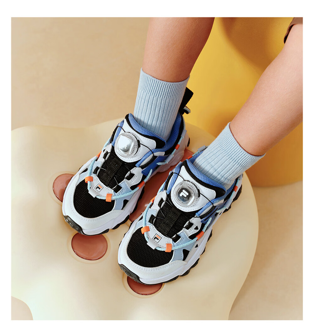 FILA Kids Running Shoes 2026 Summer Retro Cat Paw Sneakers for Boys and Girls 22