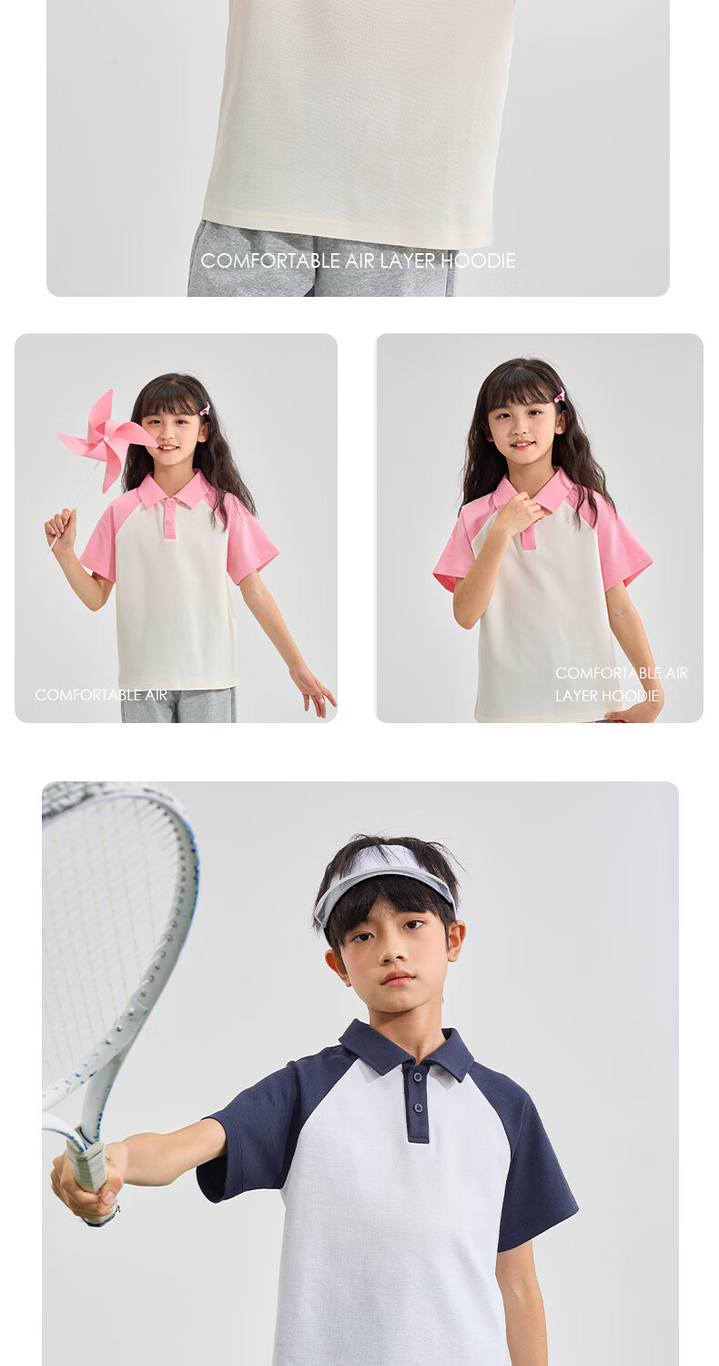 Jeanswest Kids Boys Summer 2026 New Short Sleeve Polo Breathable School Style T-Shirt Set 7
