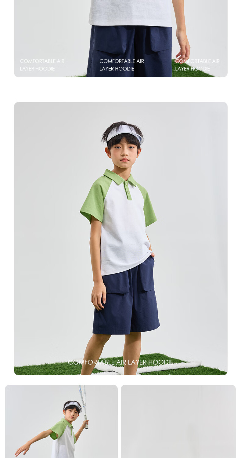 Jeanswest Kids Boys Summer 2026 New Short Sleeve Polo Breathable School Style T-Shirt Set 8