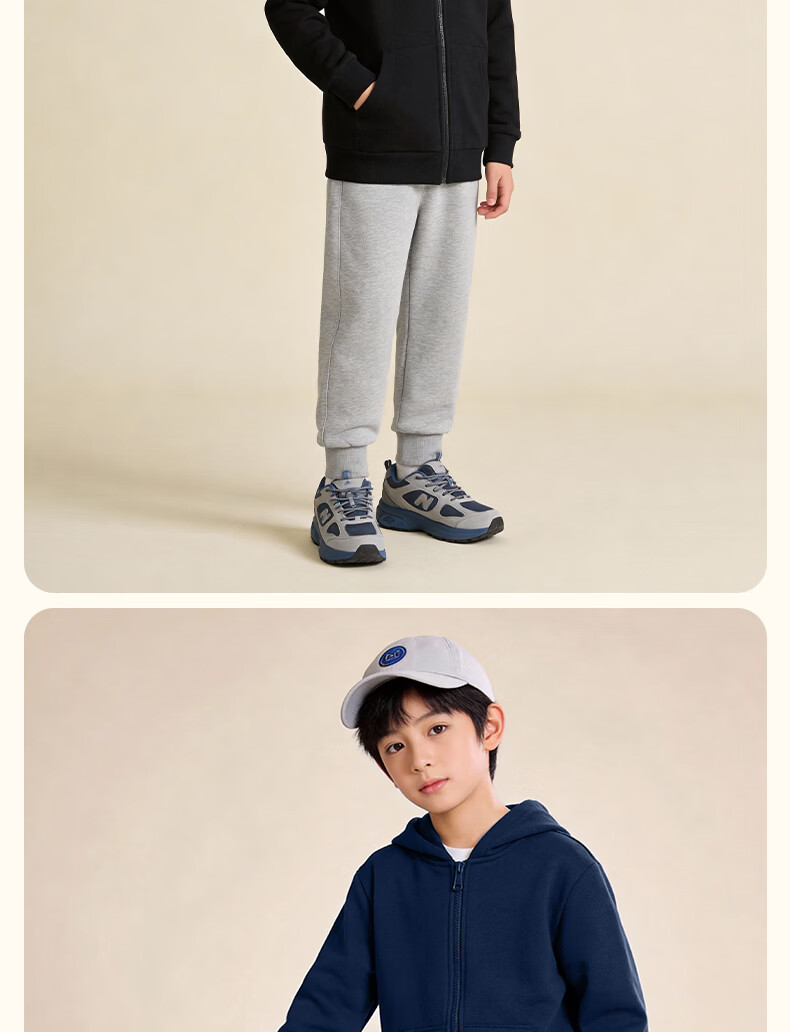 Jeanswest Boys' Outfit, 2026 Children's Fashion Spring Clothing, Big Kids Hooded Jacket for Spring And Autumn, Boys' Sweatshirt Two-Piece Set 6