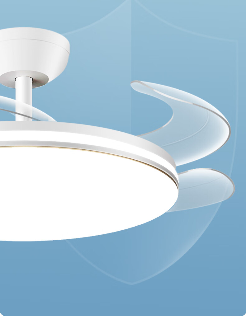 Dell Invisible Fan Light Eye Protection Fan Light Large Airflow Fan Light for Dining Room Living Room Bedroom with Electric Fan Integrated Silent Fan Light 25