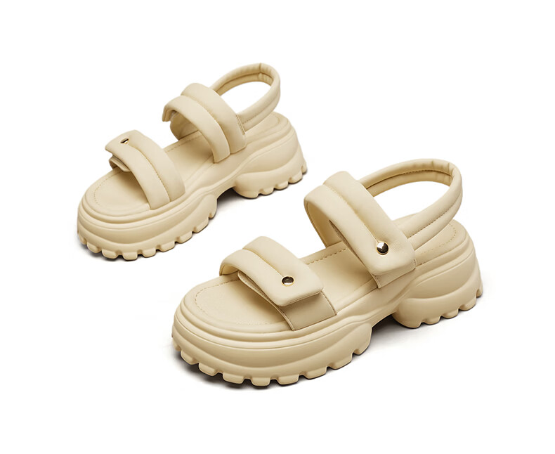 Eierkang Women's Thick-Soled Sports Sandals Summer Platform Beach Shoes 29127W Yellow Size 39 14