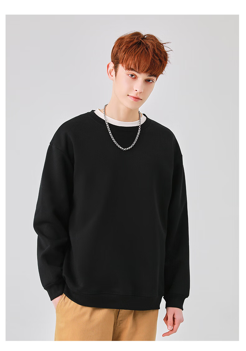 Jeanswest Men's Sweatshirt Spring Autumn Retro Trendy Printed Casual Long Sleeve Top 8