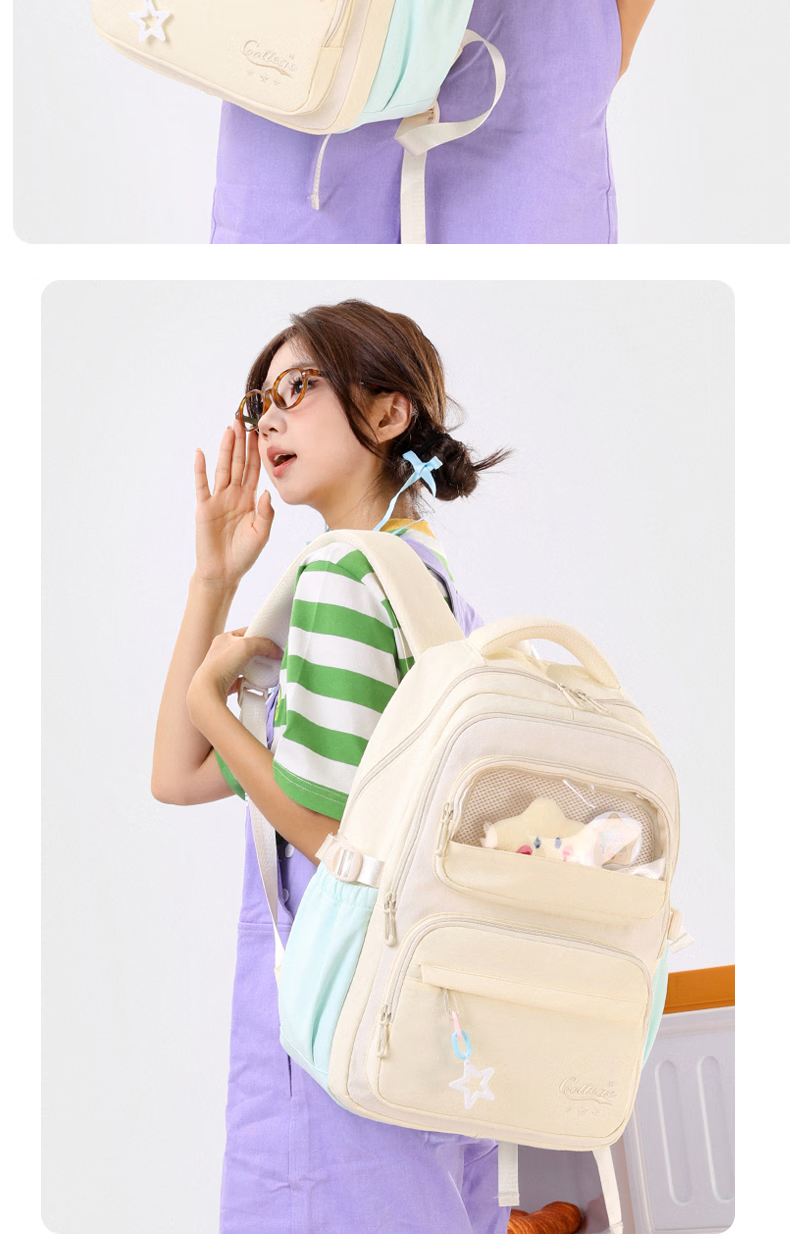 Anyshine Girls' Primary School Backpack High-Value Lightweight Ergonomic Large Capacity Backpack for Grades 4-6 and Grade 7 22