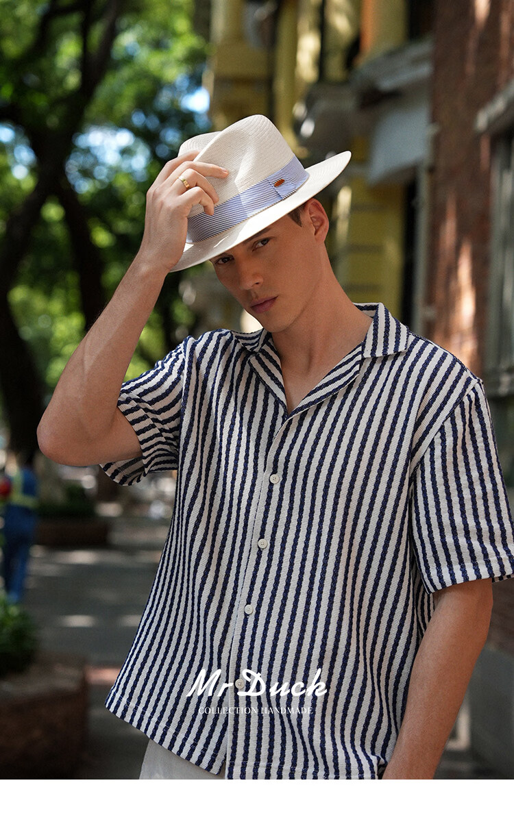 Mr DUCK Handmade Woven Panama Straw Hat Summer High-End Sunshade Hat for Men and Women Casual Beach Sun Protection Wide Brim Hat 17