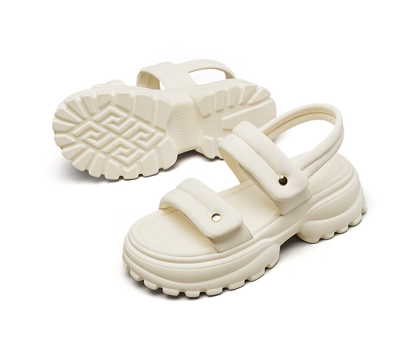 Eierkang Women's Thick-Soled Sports Sandals Summer Platform Beach Shoes 29127W Yellow Size 39 16