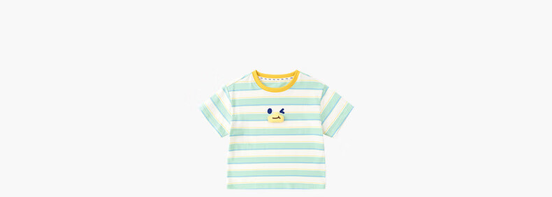 Dudu Kids Boys T-Shirt Summer Girls Short Sleeve Fashion Children's Striped Top Baby Kids Clothing Blue Striped 110 14