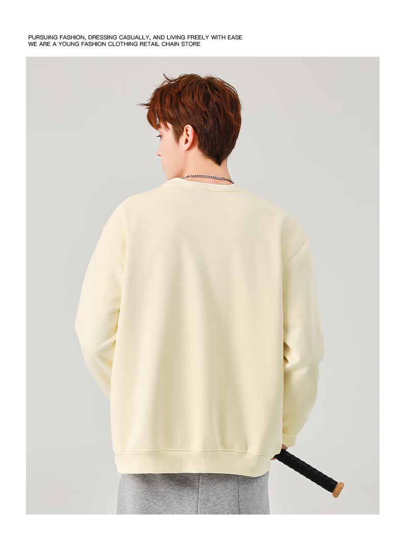 Jeanswest Trendy Men's Crew Neck Sweatshirt 2026 Spring New Fashion Jacket Niche Youth Versatile Top 11