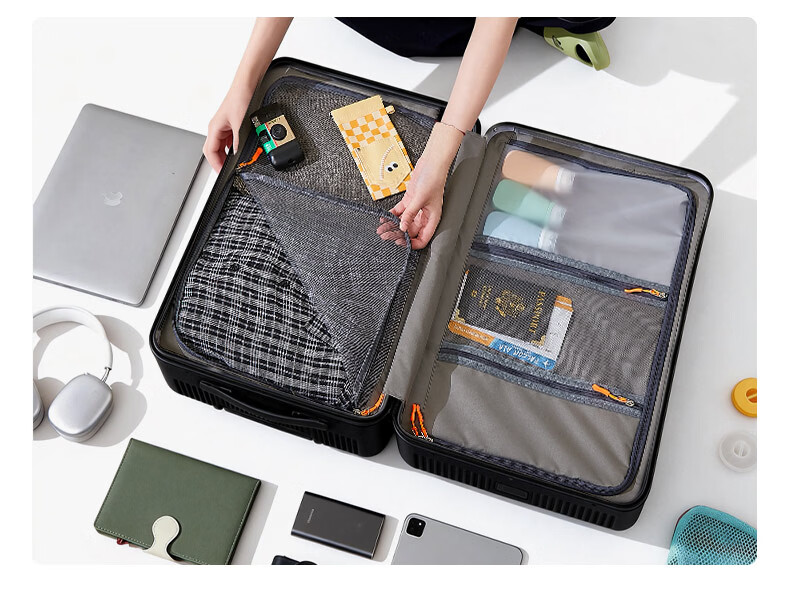 JEEP Hard Frame Luggage Carry-On Suitcase Travel Bag Unisex Zipper Large Capacity 26-inch Password Lock Night Black 10