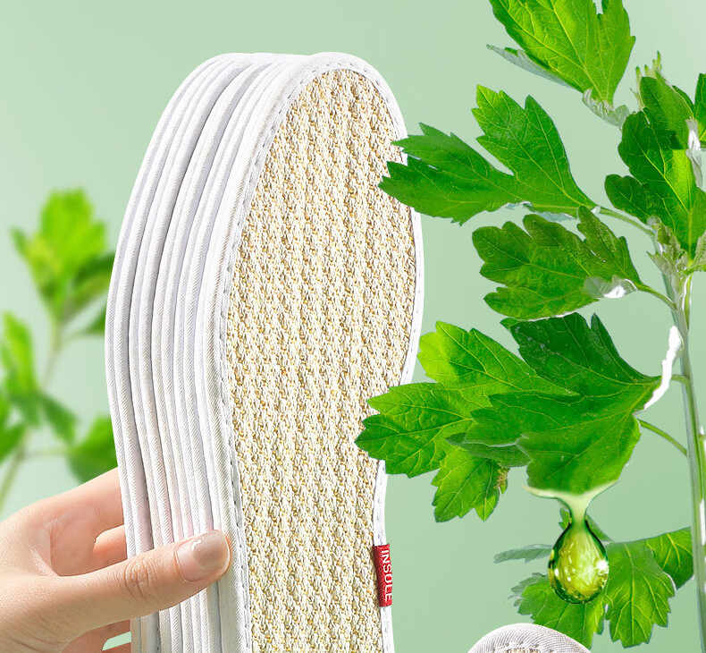 Langsha 3 Pairs Cotton Linen Deodorant Insoles Unisex Sweat-Absorbing Breathable Soft Comfortable Cotton Fabric Linen Anti-Sweat Leather Shoes Size 35 6