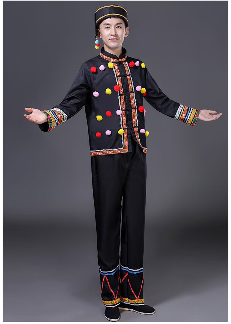广西云南贵州黔东南少数民族彝族苗族瑶族传统服装男服饰演出服夏