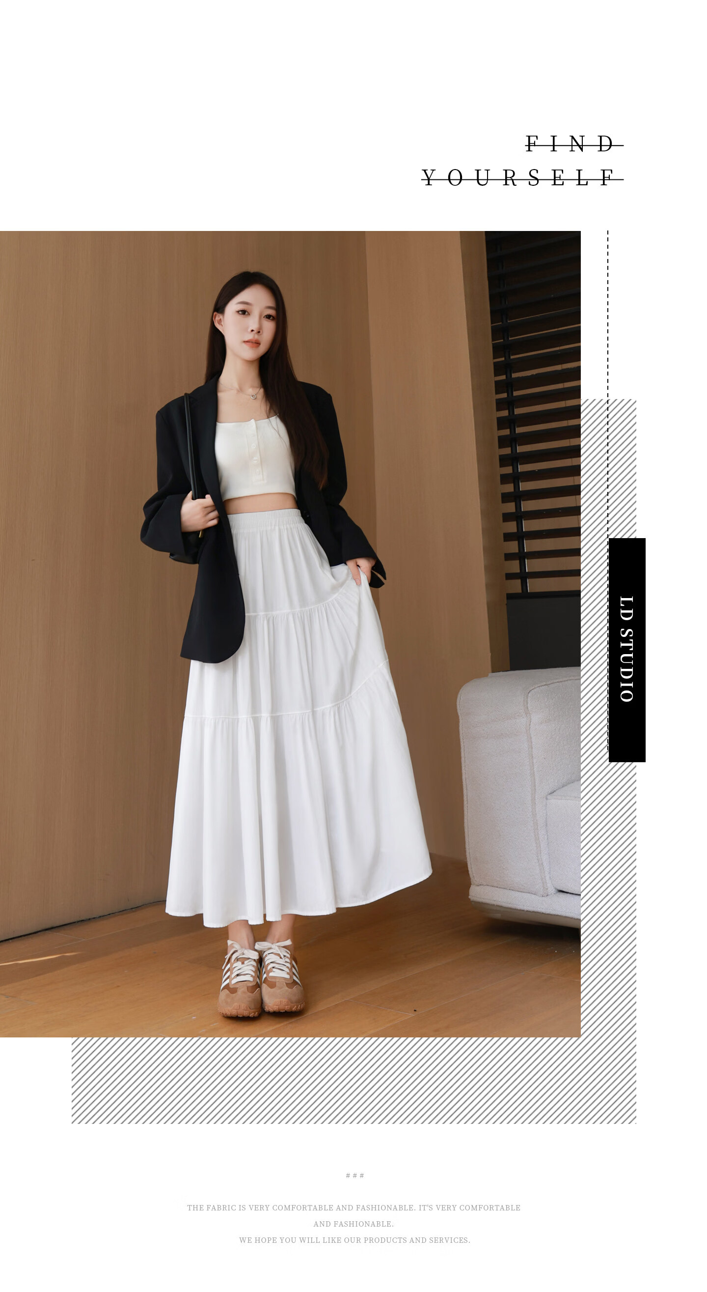 Yishang White High-Waist Slimming A-Line Midi Skirt Women Spring Summer 2026 New French Style Petite Cake Skirt 20