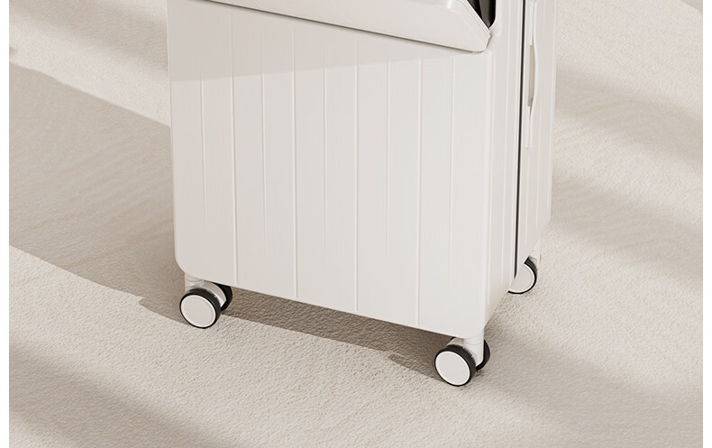 DTA Luggage Suitcase Women Front Open Multifunctional Wide Rod Travel Case Password Leather Box Men White 20 Inch 15