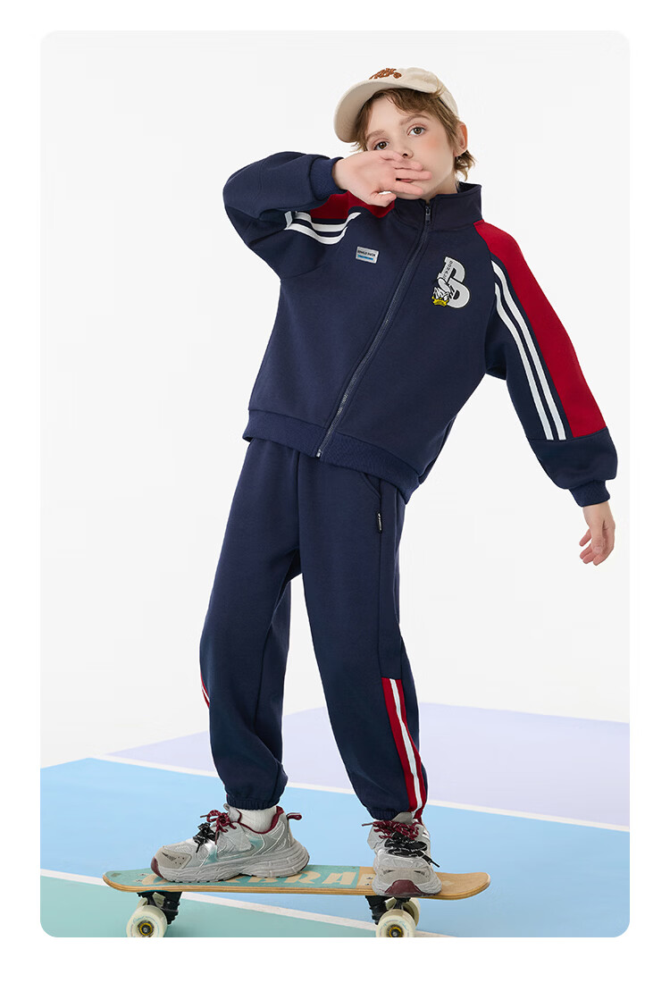 Disney Boys' Sportswear Set Children's Zip Jacket and Pants 2026 Spring New Trendy Two-Piece for Older Kids 21