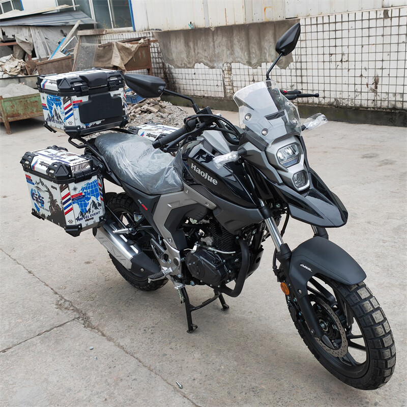 豪爵dl150三箱铝合金三箱hj150-17a改装边箱旅行箱尾箱支架 银色三箱