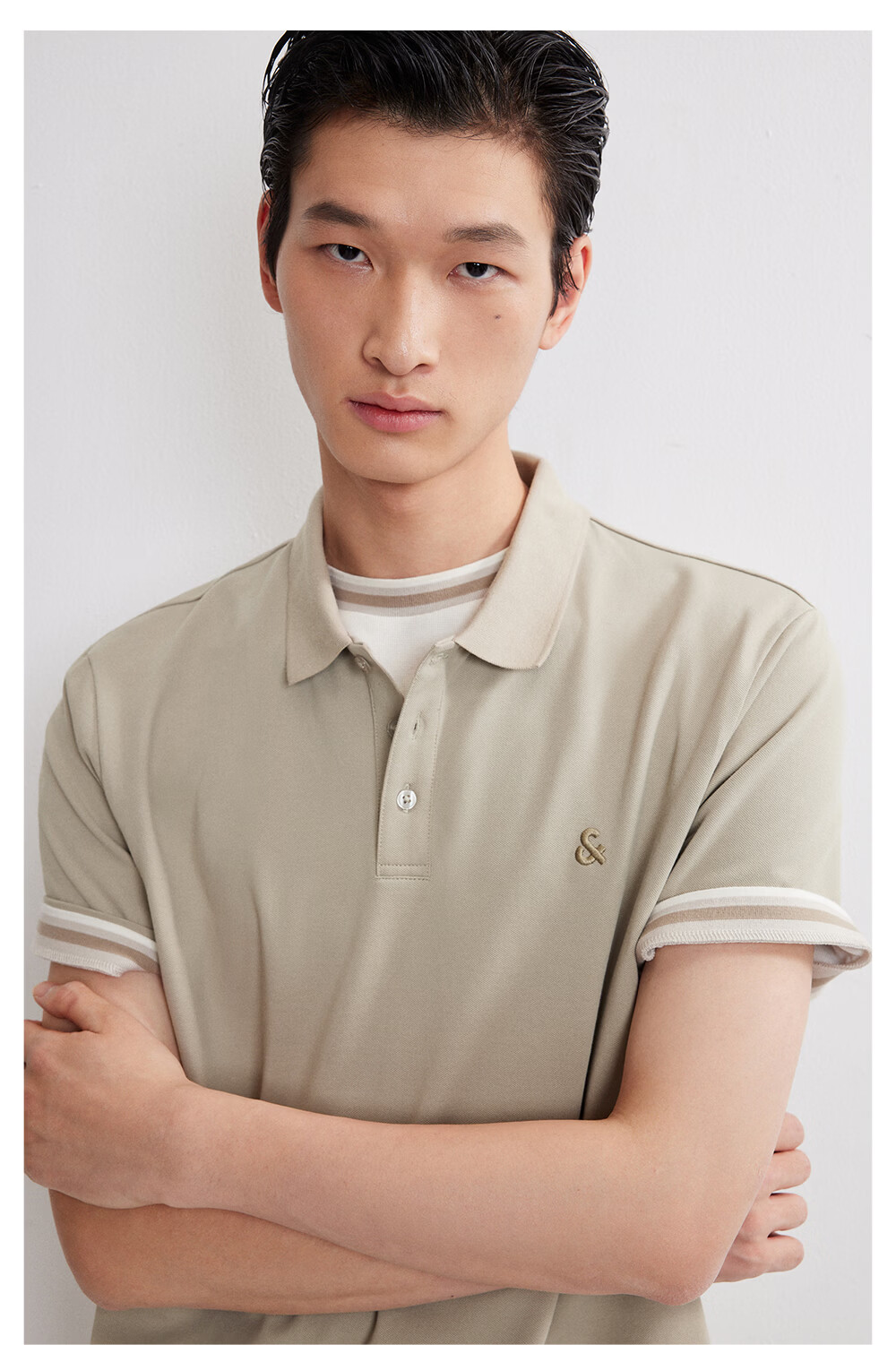 JACK&JONES Men's Spring New 3D Embroidered Business Casual Work Commute Short Sleeve Polo Shirt 226206029 22