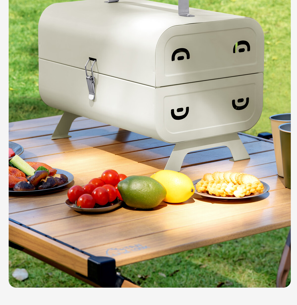 Beishanlang Outdoor Double-Sided Charcoal Grill Portable Home Patio Dual-Use BBQ Grill with Griddle SK263 24