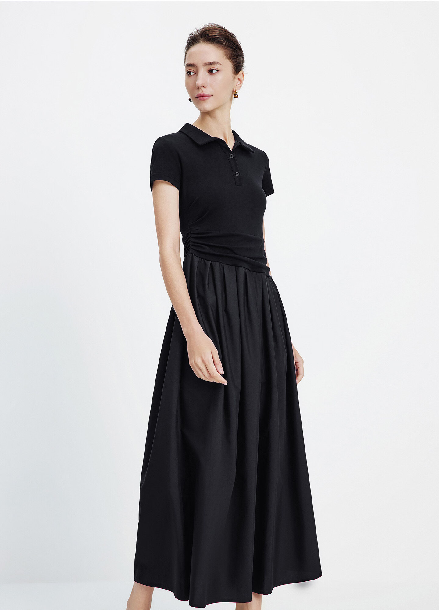 Navigare Italian Small Sailboat Short Sleeve Polo Collar Dress 2026 New Waist Pleated Flared Long Dress 2322876508 5